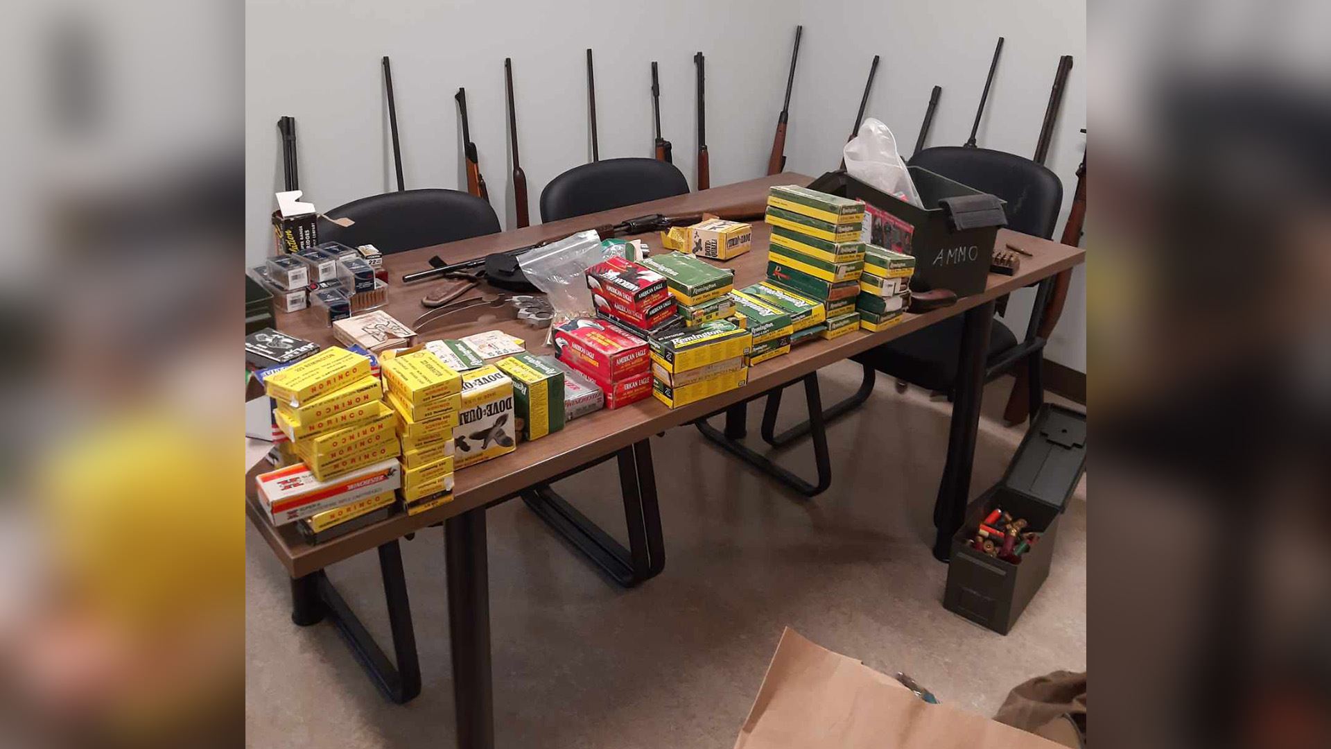 Guns and ammunition found during search