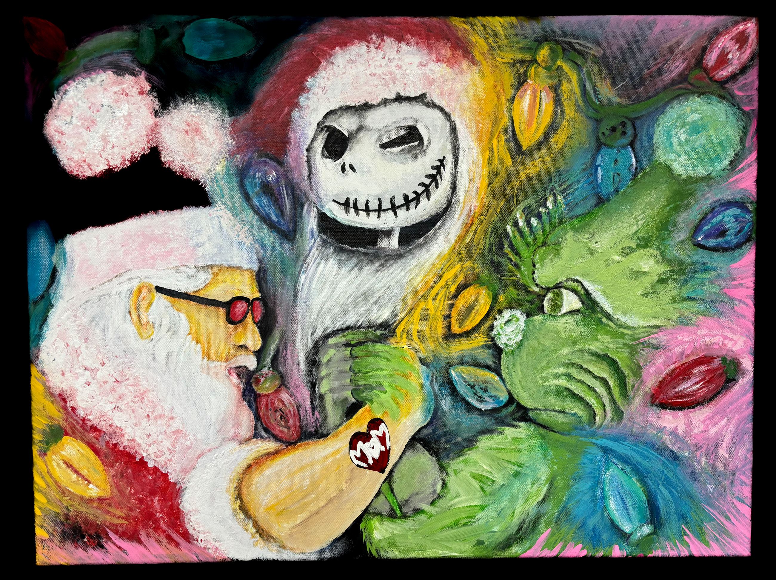 Painting of Jack Skellington & Santa Dancing