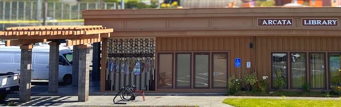 Arcata Library in 2025 featuring a Wiyot Shell Skirt mural by David Mata.