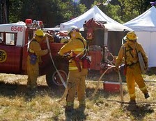 Firemen Outside of Tent