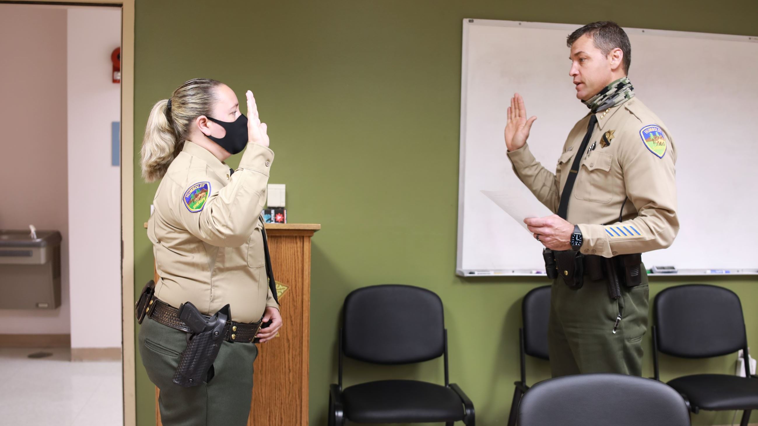 Sheriff Honsal swears in Lt. Camilli