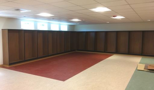 Garberville Library's empty, open space waiting for bookshelves. 