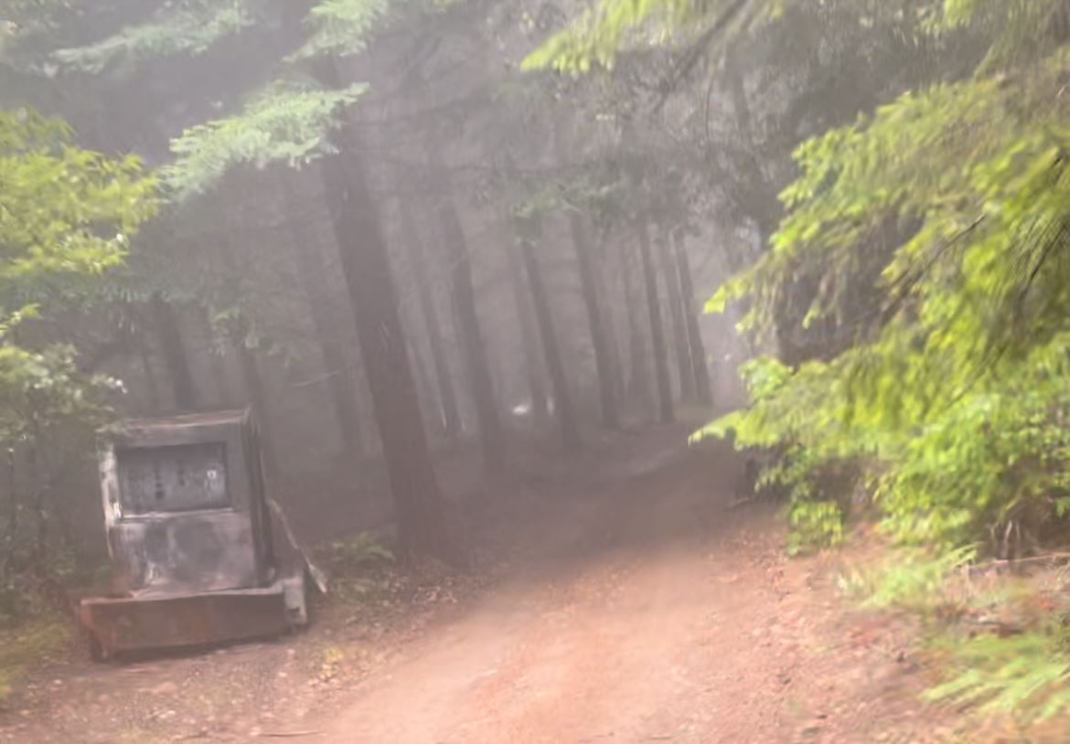 Burnt generator discarded on the roadside