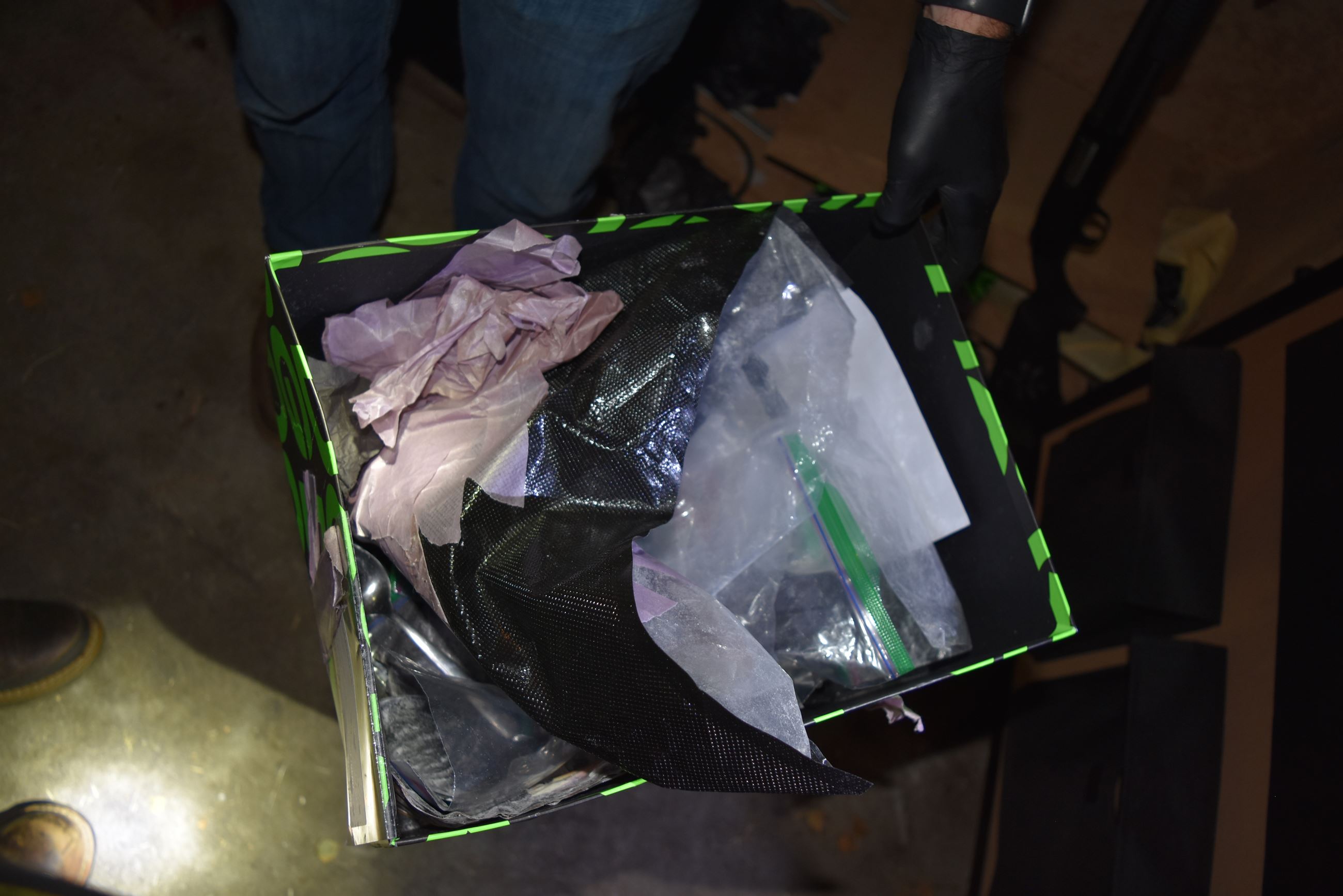 Large sized empty bags with cocaine residue