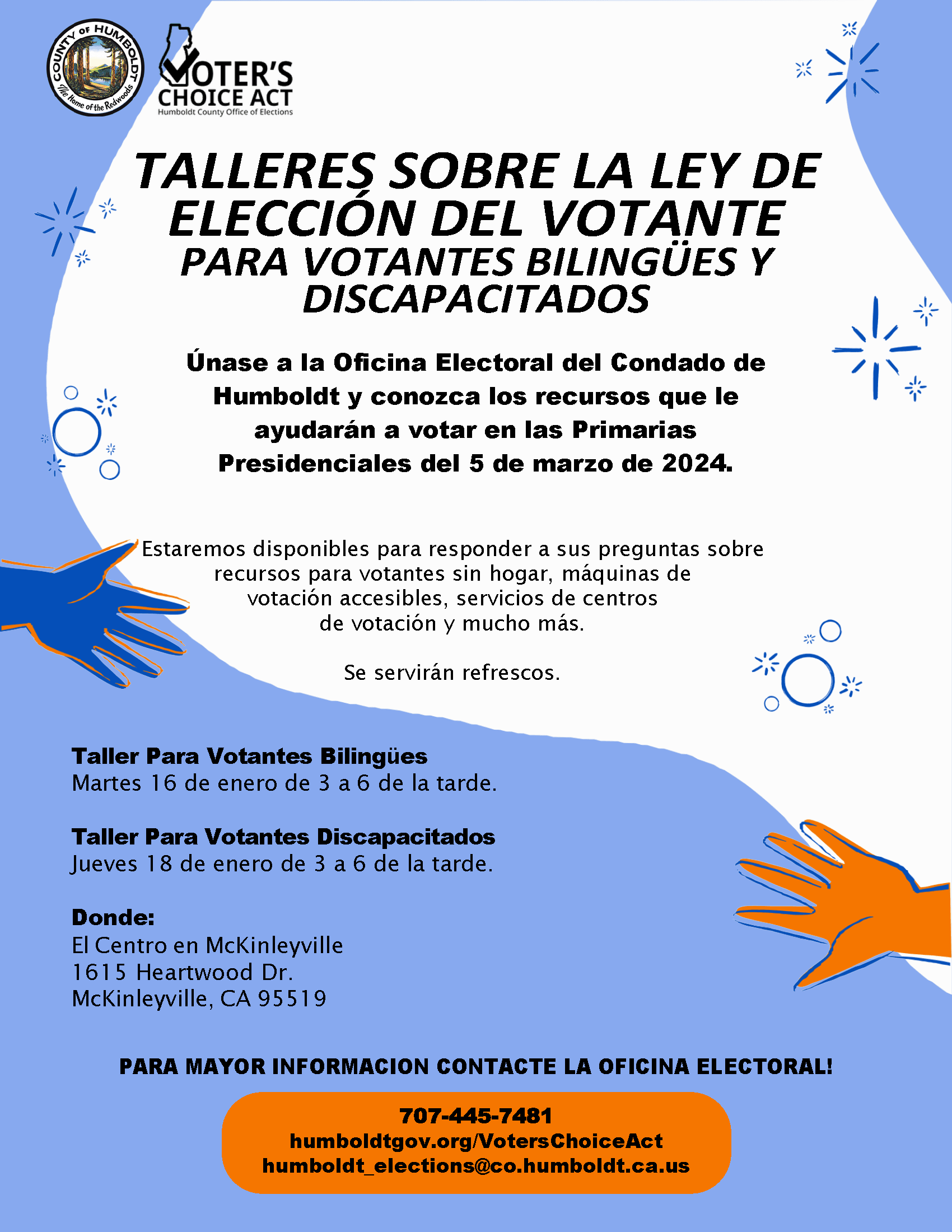 Únase a la Oficina Electoral del Condado de Humboldt y conozca los recursos que le ayudarán a votar 