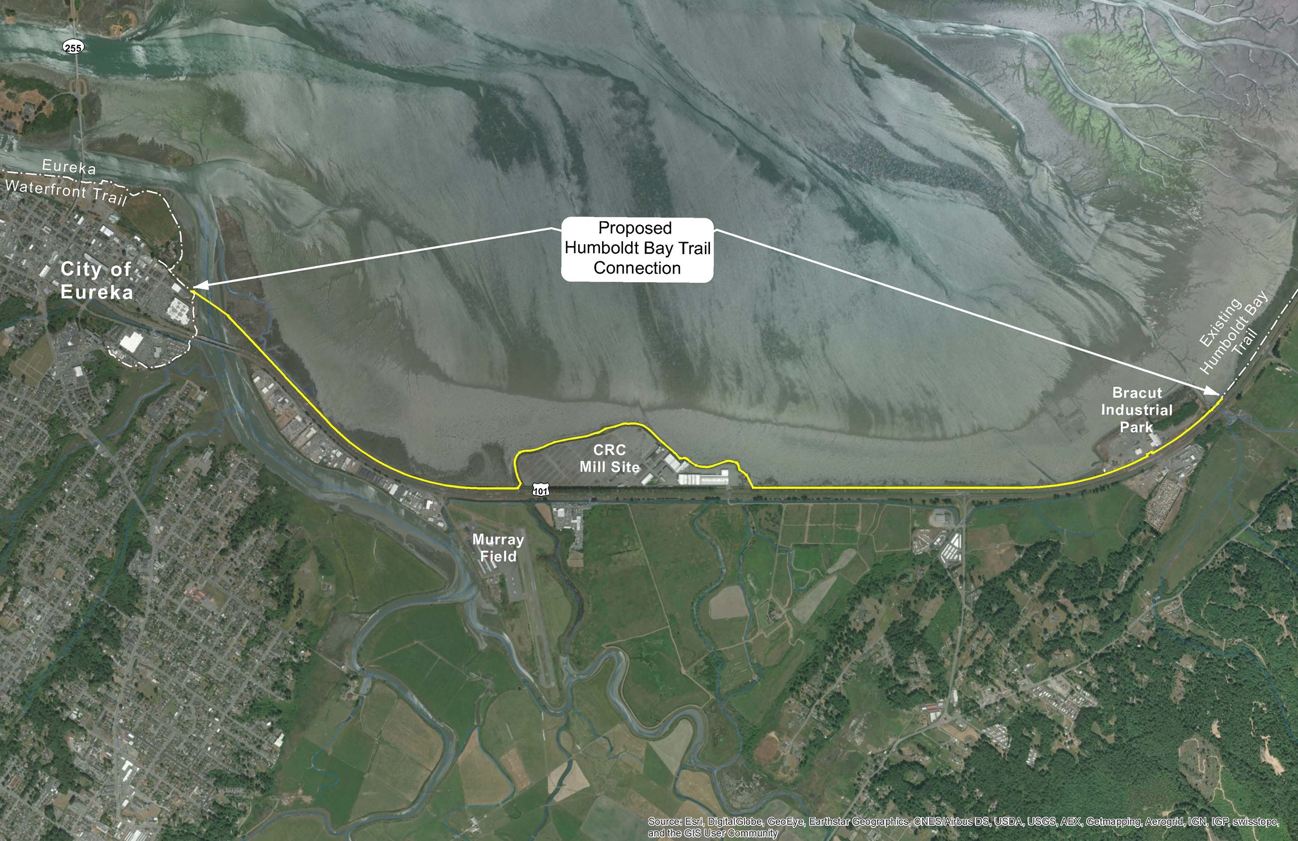 Humboldt Bay Trail connection map